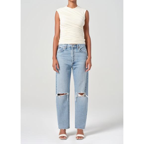 AGOLDE 90's Distressed Mid-Rise Straight Leg Jeans 28 - Picture 1 of 8